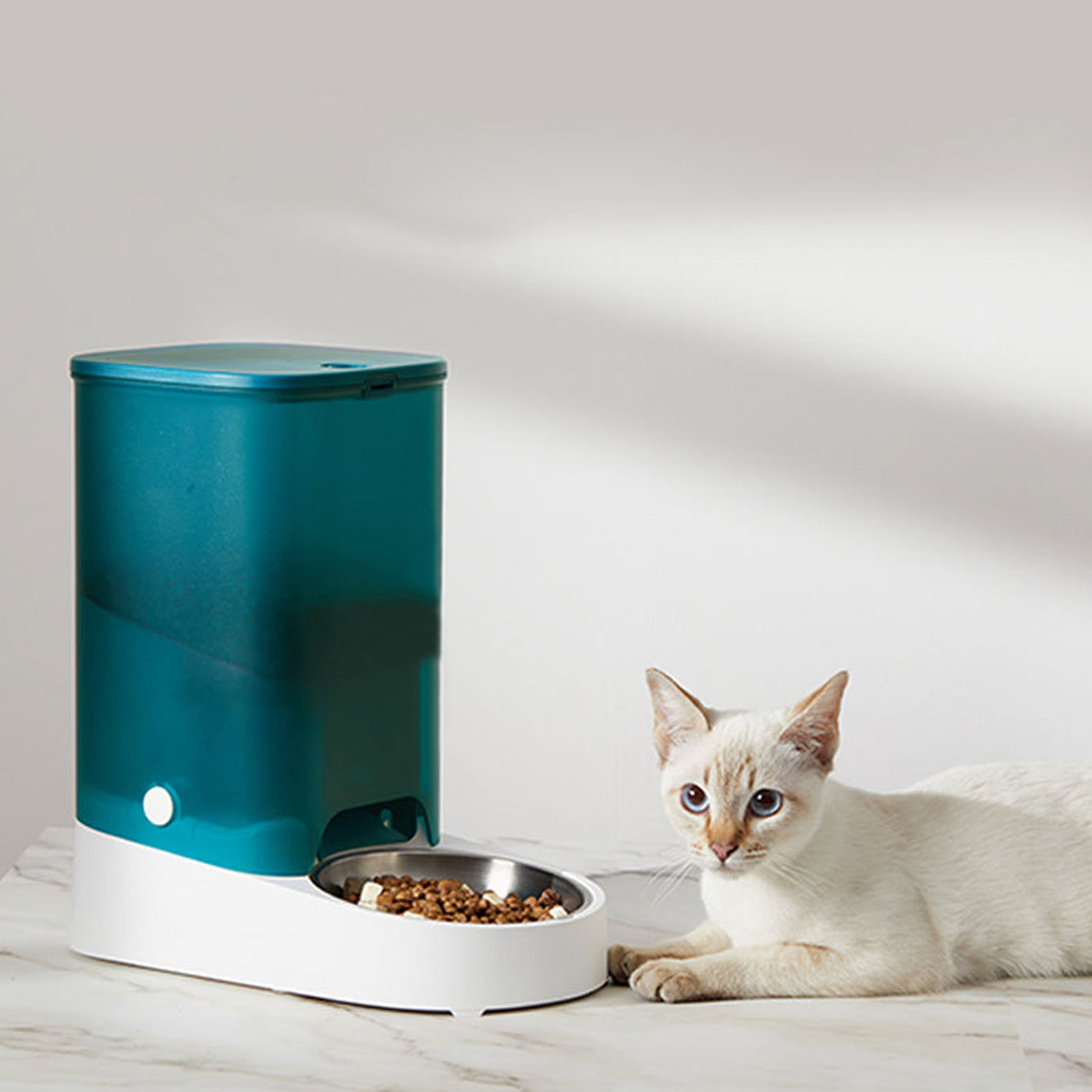 Automatic Cat Feeder, Wi-Fi Enabled Smart Pet Feeder for Cats and Dogs, Compatible for Freeze-Dried Pet Food, Stainless Steel Bowl