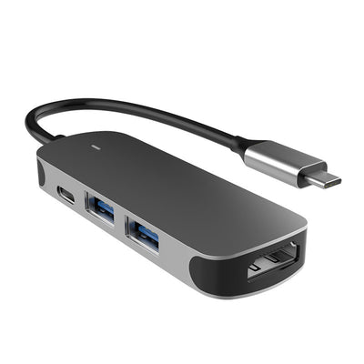 4-in-1 Type-C Docking Station: Compact USB Hub with USB 3.0 for Notebook Expansion