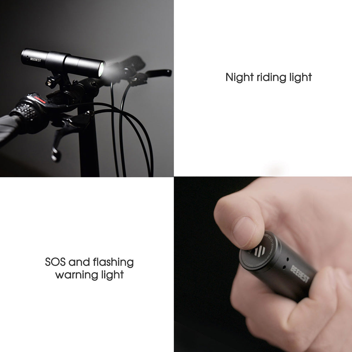 Handheld Powerful LED Flashlight, Magnetic Tail Bike Flashlight, Rechargeable IPX6 Waterproof