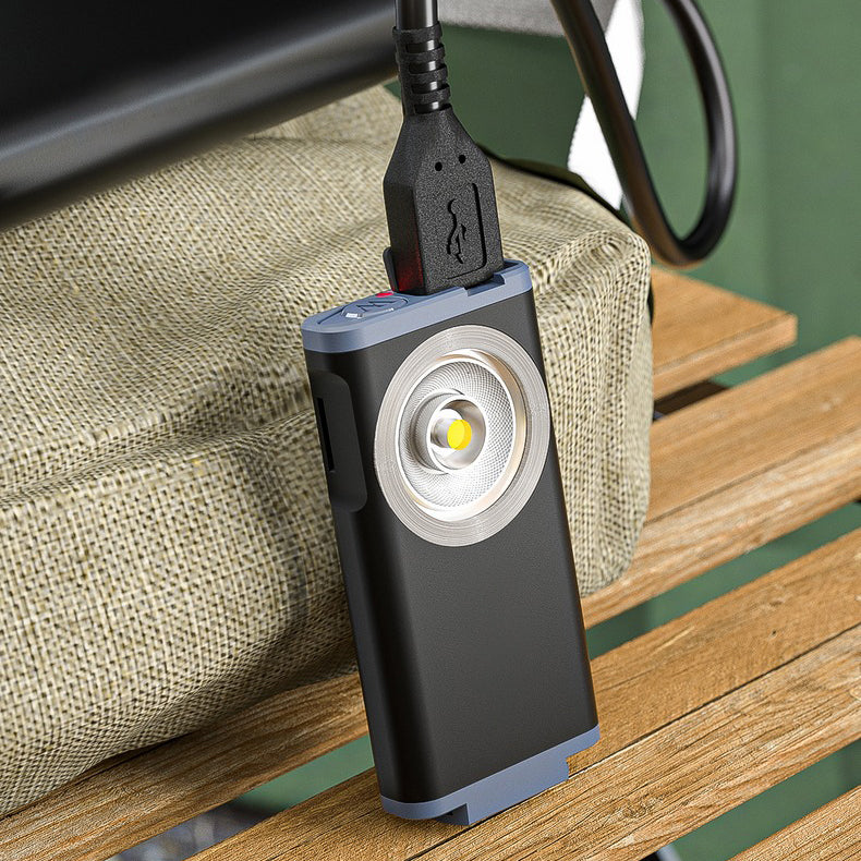 500LM LED Quick-release EDC Keychain Magnetic Tail Type-C Charging Super Wide-angle Flashlight