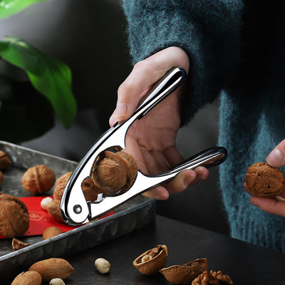 Nut Crackers, Walnut Cracker Chestnut Opener Zinc Alloy Clip Tool for Seafood Shell with Non-Slip Handle