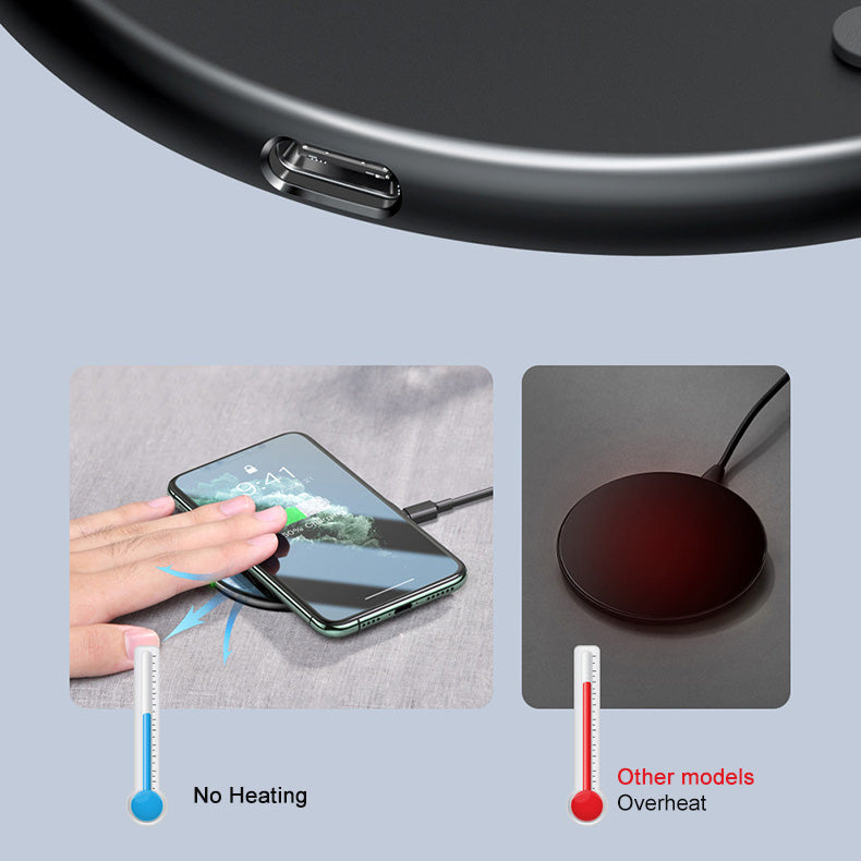 Transparent 15W Wireless Charger QI Compatible for iPhones, Android Phones