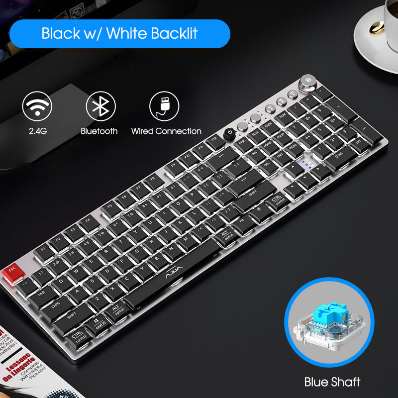 Ultra Slim Backlight LED Bluetooth/2.4G Mechanical Keyboard w/ Rechargeable Battery