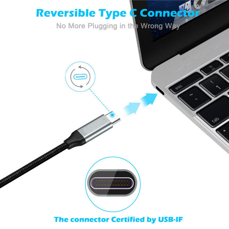 60W USB-C to USB-C Cable with Data Transfer Transmission (3.3FT)