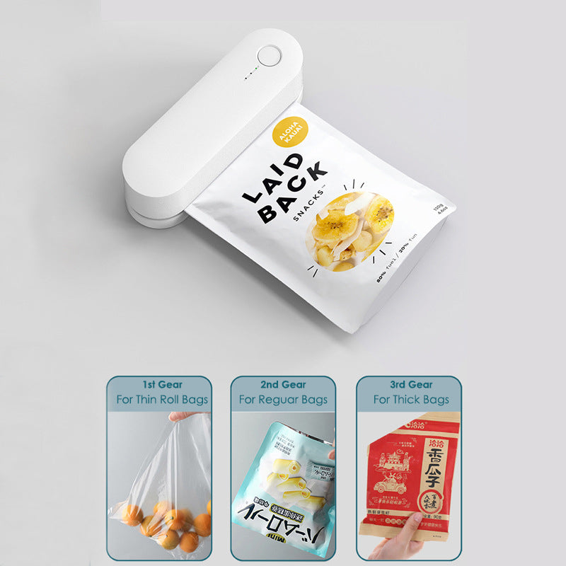 Rechargeable Mini Sealer for Snack Food Plastic Bags, Portable Mini Sealing Machine