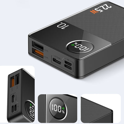 Super Fast Charge Power Bank 10000/20000/30000 mAh, w/ 3 Outputs 3 Inputs, MacBook Pro/Air/iPhone/Android Phones Compatible