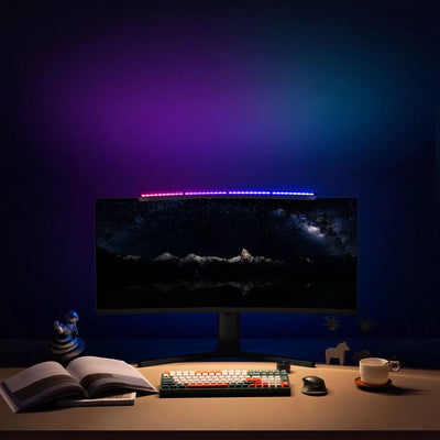 Computer Monitor Light Bar for Flat, Curved Screen w/ RGB Backlit, Wireless Control, Intelligent Eye Protection
