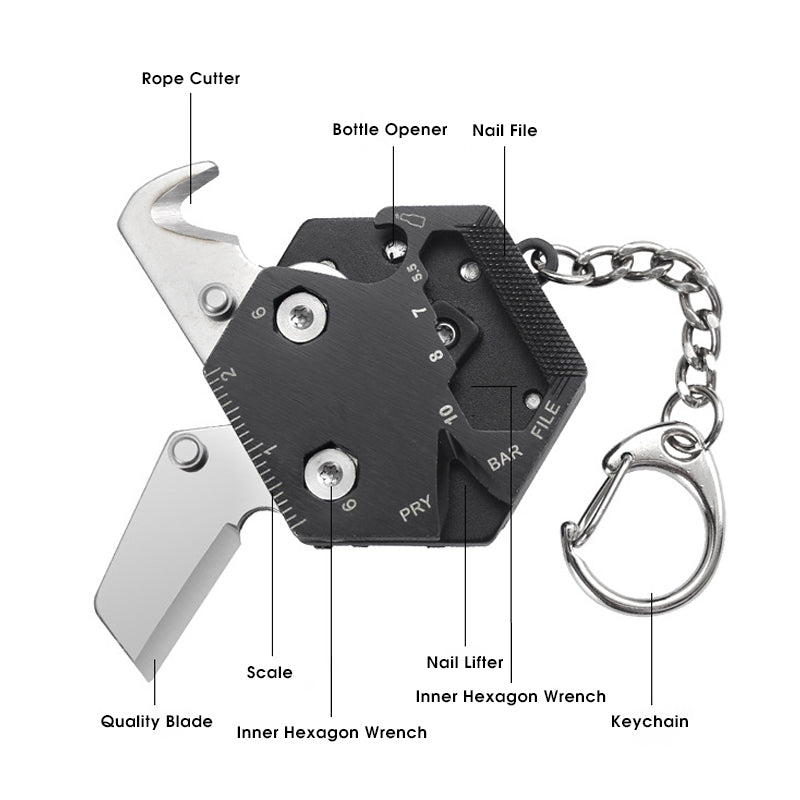14-in-1 Multifunctional EDC Keychain Tool – Digitlands