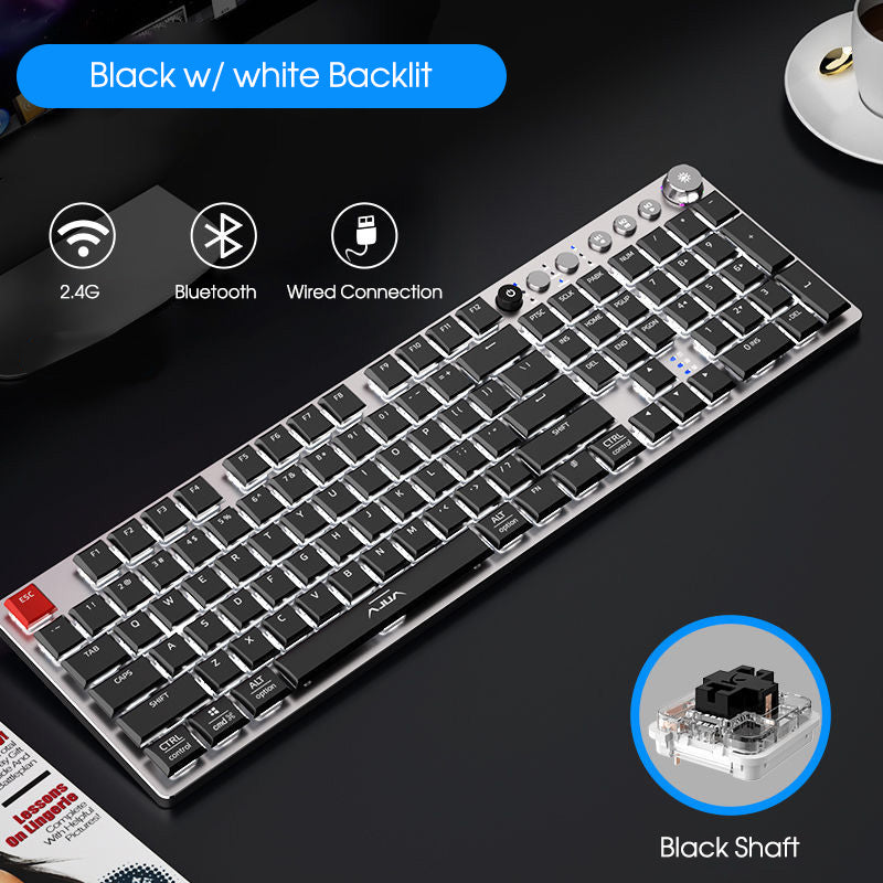 Ultra Slim Backlight LED Bluetooth/2.4G Mechanical Keyboard w/ Rechargeable Battery