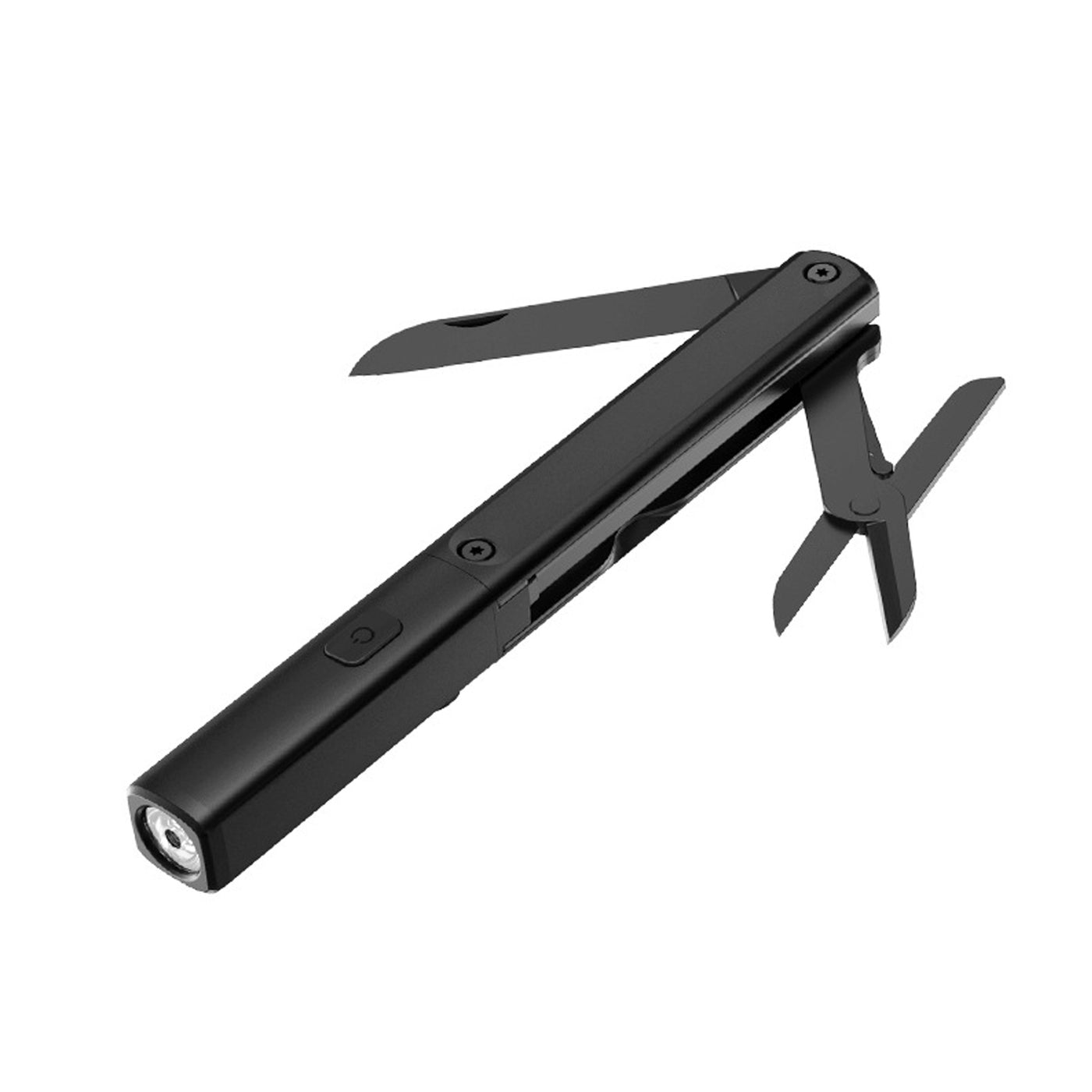 3-in-1 Pen-Shaped Flashlight, Folding Knife and Scissors, Mini Tactical EDC